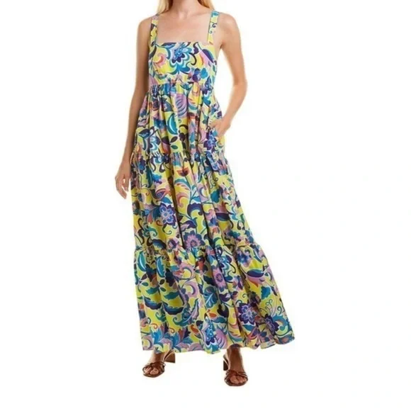 NWT J. Crew Colorful Taffeta Maxi Dress Sz 16 - Picture 9 of 10